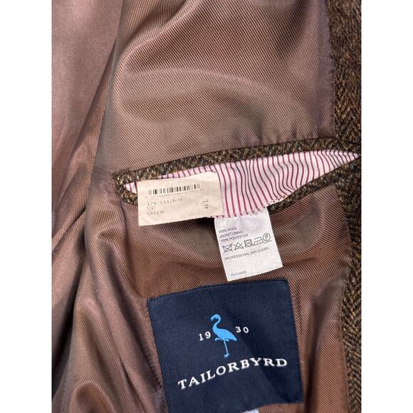 New Tailorbyrd Blazer 46 L Long Mens British Moon Tweed Brown Wool Jacket - Picture 11 of 11